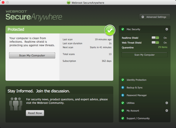 (3.38$) Webroot SecureAnywhere AntiVirus 2021 Key (1 Year / 1 Device)