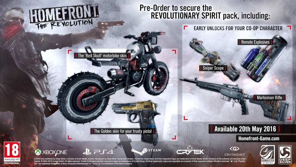(26.5$) Homefront: The Revolution + Revolutionary Spirit Pack INDIA Steam Gift