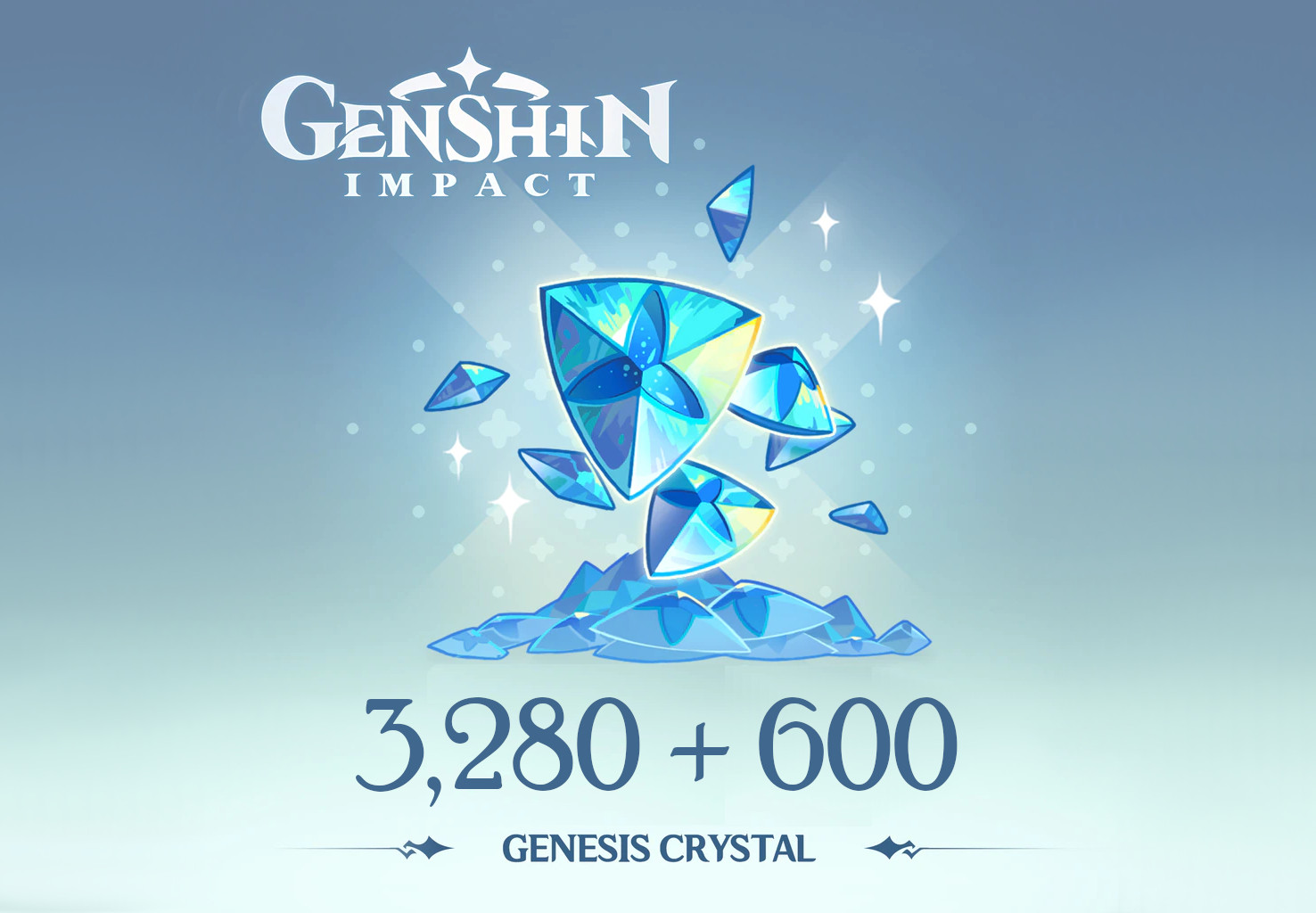 (53.39$) Genshin Impact - 3,280 + 600 Genesis Crystals Reidos Voucher