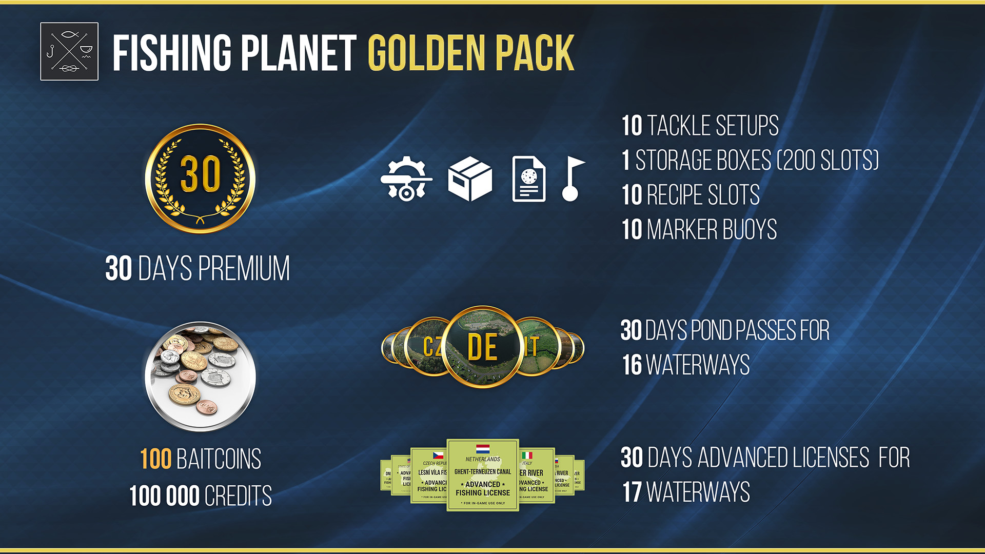 (61.96$) Fishing Planet - Golden Pack DLC EU Steam Altergift