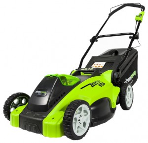 lawn mower Greenworks 2500007 G-MAX 40V 40 cm 3-in-1 Characteristics, Photo